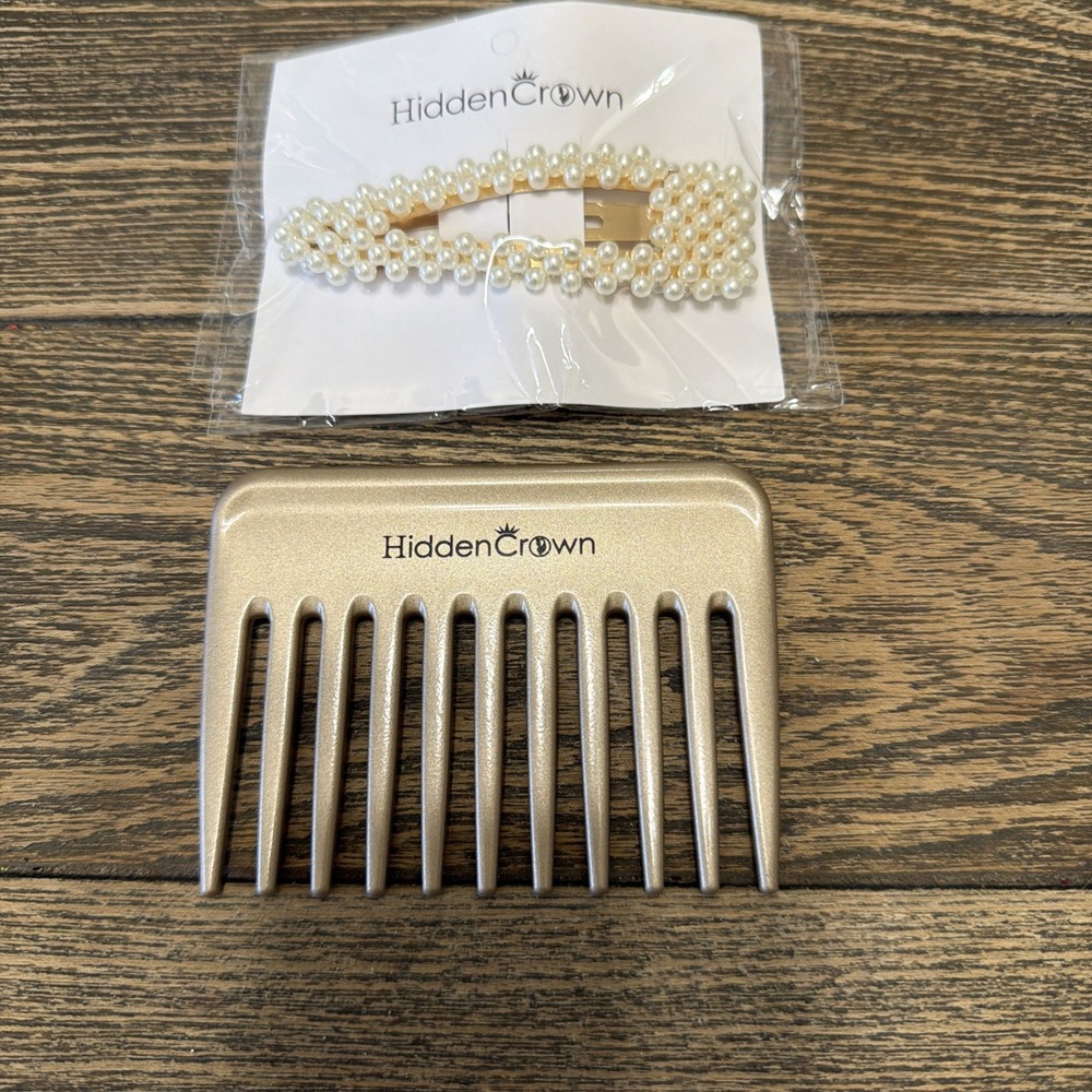 Hidden Crown Wise Tooth Purse Comb + Beautiful Rhinestone Clip Barrette